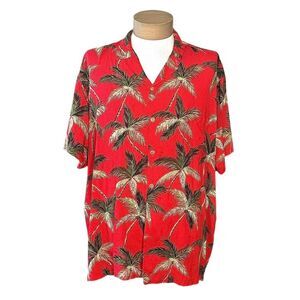 Vintage 80’s Rayon Palm Trees Hawaiian Button Up Shirt by Paradise Found